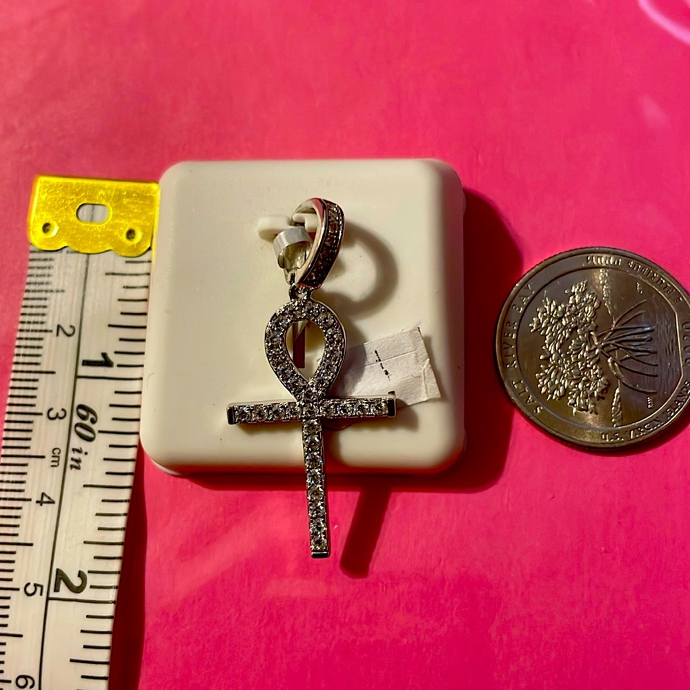 Sterling Silver Medium Size Egyptian Cross Charm pendant